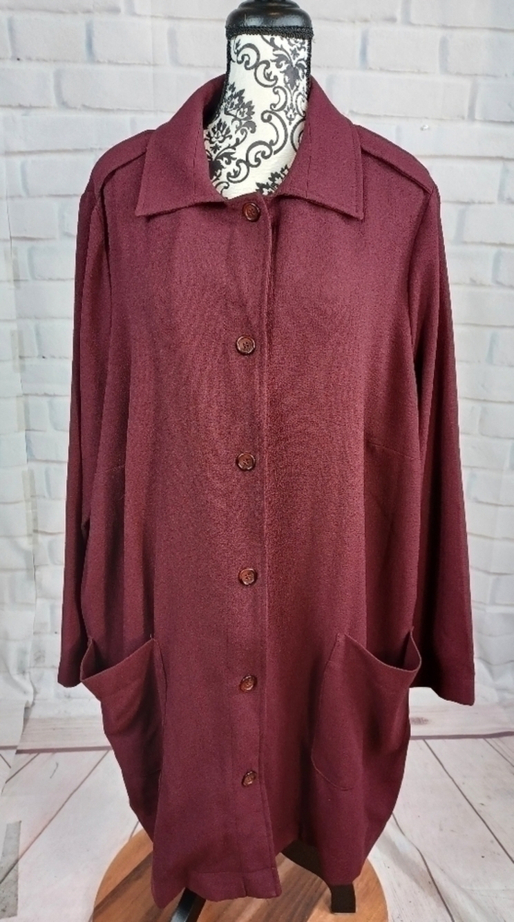 OSOS women's long sleeve stretch button front cardigan size 20 pockets NWT b24 - Picture 1 of 10